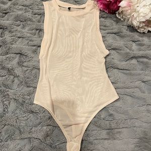 Mesh see through nude bodysuit